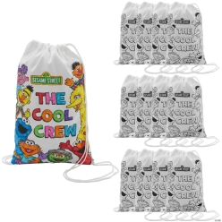 Sesame Street Color In Backpacks - 12 PK